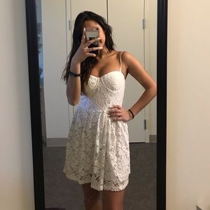 Lace corset white dress